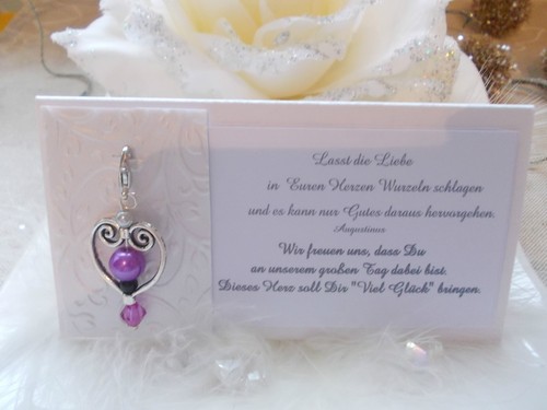 Tischkarten mit herz charm - mit, herz-charm